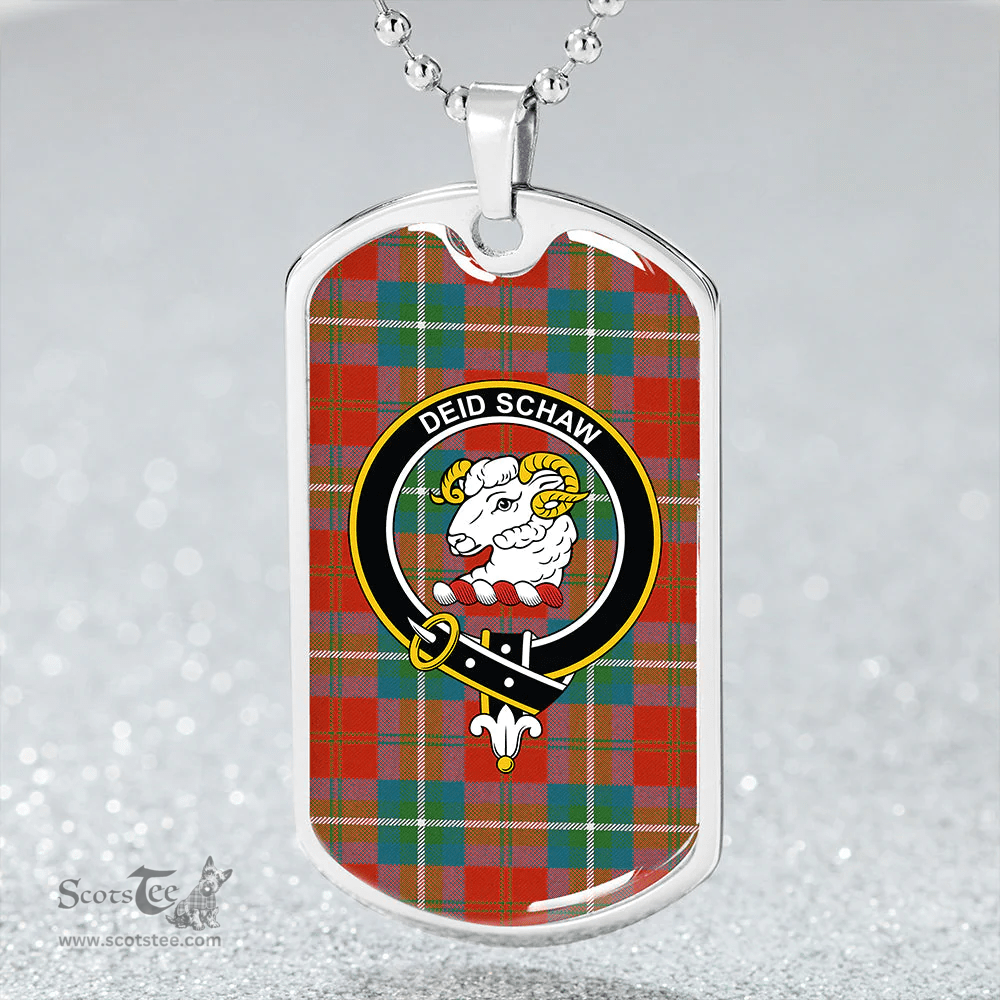 ScottishPlaid Ruthven Ancient Clan Tartan Dog Tag Necklace - Crest Classic Scottish Plaid Tartan Plaid