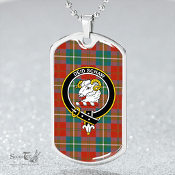 ScottishPlaid Ruthven Ancient Clan Tartan Dog Tag Necklace - Crest Classic Scottish Plaid Tartan Plaid