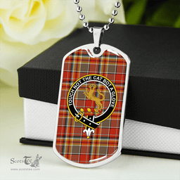 ScottishPlaid MacGlashan Ancient Clan Tartan Dog Tag Necklace - Crest Classic Scottish Plaid Tartan Plaid