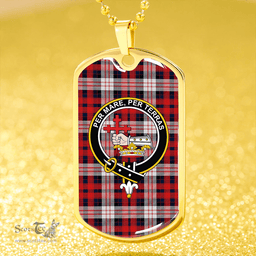 ScottishPlaid MacDonald Dress; Irish Modern Clan Tartan Dog Tag Necklace - Crest Classic Scottish Plaid Tartan Plaid