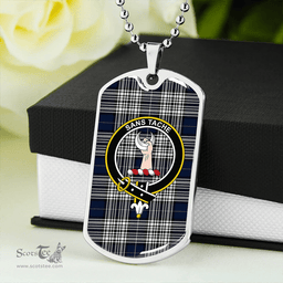 ScottishPlaid Napier Modern Clan Tartan Dog Tag Necklace - Crest Classic Scottish Plaid Tartan Plaid