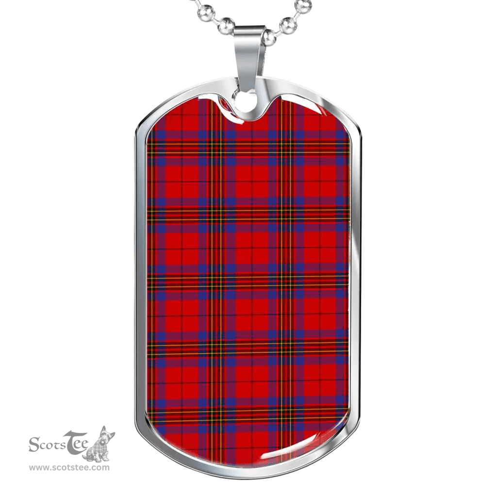 Scottish Leslie Modern Clan Tartan Dog Tag Necklace - Classic Scottish Plaid Tartan Plaid