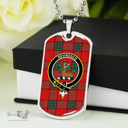 ScottishPlaid Maxwell Modern Clan Tartan Dog Tag Necklace - Crest Classic Scottish Plaid Tartan Plaid