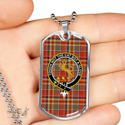 ScottishPlaid MacGlashan Ancient Clan Tartan Dog Tag Necklace - Crest Classic Scottish Plaid Tartan Plaid