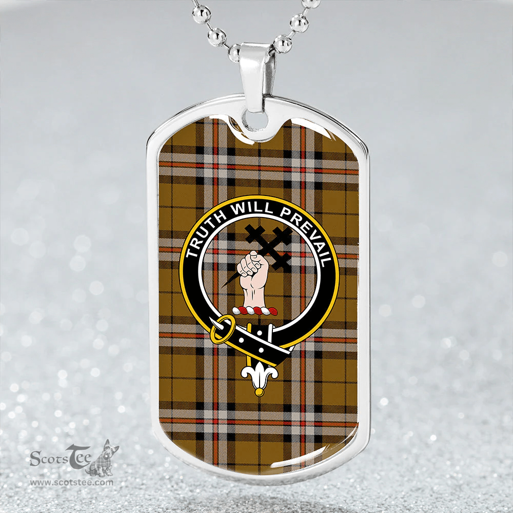 ScottishPlaid Thomson Camel #2 (Thompson Camel #2) Ancient Clan Tartan Dog Tag Necklace - Crest Classic Scottish Plaid Tartan Plaid