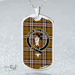 ScottishPlaid Thomson Camel #2 (Thompson Camel #2) Ancient Clan Tartan Dog Tag Necklace - Crest Classic Scottish Plaid Tartan Plaid
