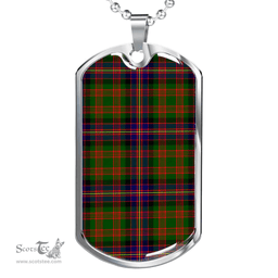 Scottish Cochrane Modern Clan Tartan Dog Tag Necklace - Classic Scottish Plaid Tartan Plaid
