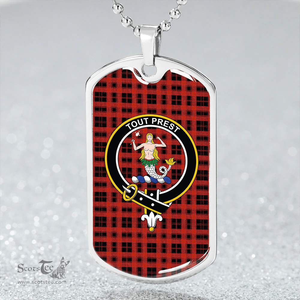 ScottishPlaid Murray of Ochtertyre Ancient Clan Tartan Dog Tag Necklace - Crest Classic Scottish Plaid Tartan Plaid