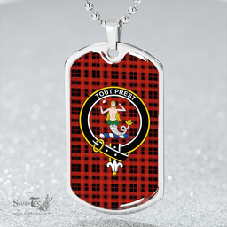 ScottishPlaid Murray of Ochtertyre Ancient Clan Tartan Dog Tag Necklace - Crest Classic Scottish Plaid Tartan Plaid