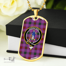 ScottishPlaid Montgomery Ancient Clan Tartan Dog Tag Necklace - Crest Classic Scottish Plaid Tartan Plaid