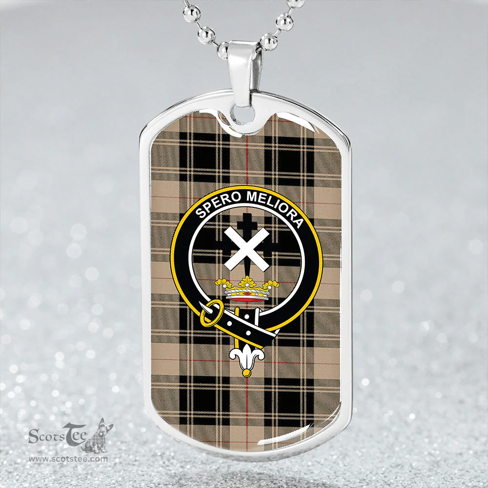 ScottishPlaid Moffat Weathered Clan Tartan Dog Tag Necklace - Crest Classic Scottish Plaid Tartan Plaid
