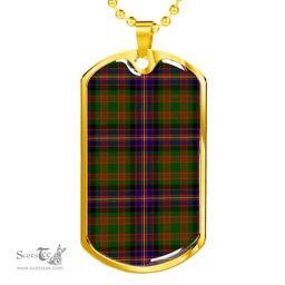 Scottish Cochrane Modern Clan Tartan Dog Tag Necklace - Classic Scottish Plaid Tartan Plaid