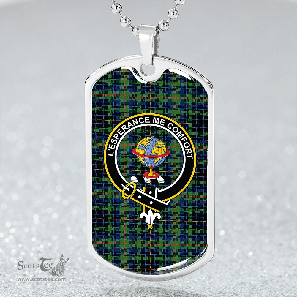 ScottishPlaid Nairn #2 Ancient Clan Tartan Dog Tag Necklace - Crest Classic Scottish Plaid Tartan Plaid