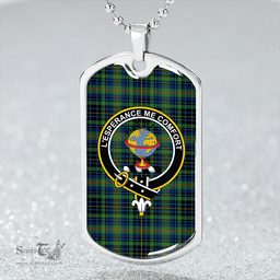 ScottishPlaid Nairn #2 Ancient Clan Tartan Dog Tag Necklace - Crest Classic Scottish Plaid Tartan Plaid