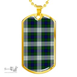 Scottish Blackwatch Dress Modern Clan Tartan Dog Tag Necklace - Classic Scottish Plaid Tartan Plaid