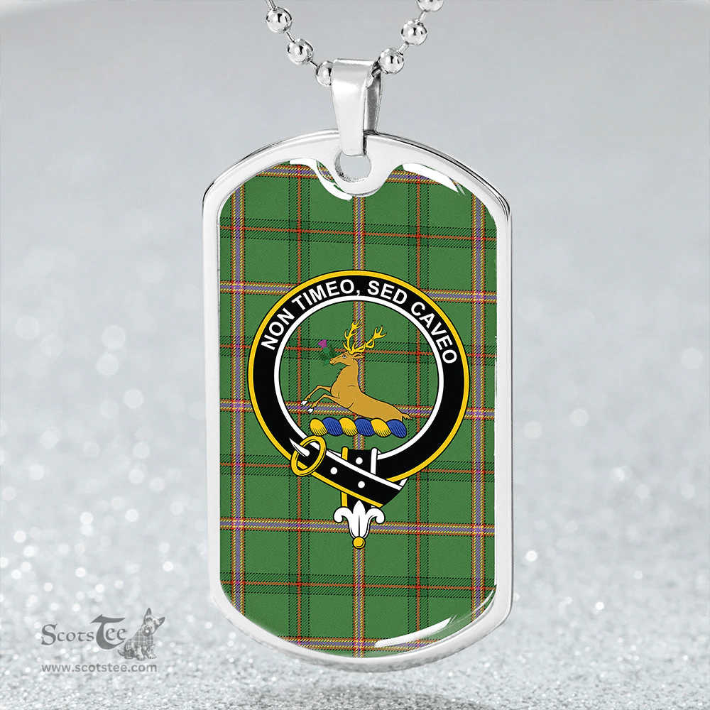 ScottishPlaid Strachan Hunting Ancient Clan Tartan Dog Tag Necklace - Crest Classic Scottish Plaid Tartan Plaid