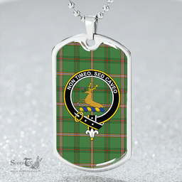 ScottishPlaid Strachan Hunting Ancient Clan Tartan Dog Tag Necklace - Crest Classic Scottish Plaid Tartan Plaid