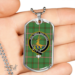 ScottishPlaid Strachan Hunting Ancient Clan Tartan Dog Tag Necklace - Crest Classic Scottish Plaid Tartan Plaid