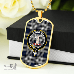 ScottishPlaid Napier Modern Clan Tartan Dog Tag Necklace - Crest Classic Scottish Plaid Tartan Plaid
