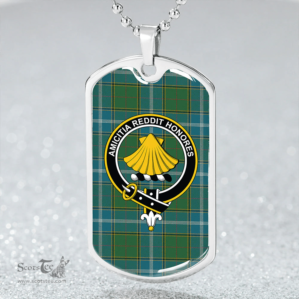 ScottishPlaid Pringle #2 Modern Clan Tartan Dog Tag Necklace - Crest Classic Scottish Plaid Tartan Plaid
