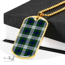Scottish Blackwatch Dress Modern Clan Tartan Dog Tag Necklace - Classic Scottish Plaid Tartan Plaid