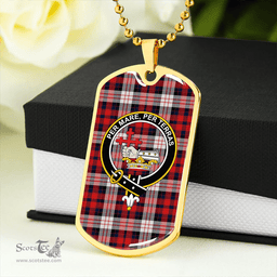 ScottishPlaid MacDonald Dress; Irish Modern Clan Tartan Dog Tag Necklace - Crest Classic Scottish Plaid Tartan Plaid