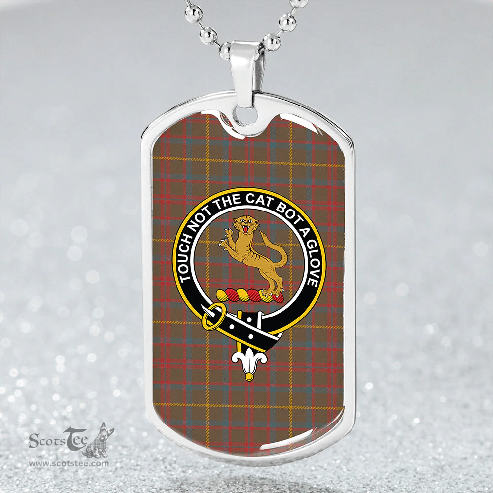 ScottishPlaid MacKintosh #2 Weathered Clan Tartan Dog Tag Necklace - Crest Classic Scottish Plaid Tartan Plaid