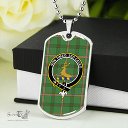 ScottishPlaid Strachan Hunting Ancient Clan Tartan Dog Tag Necklace - Crest Classic Scottish Plaid Tartan Plaid