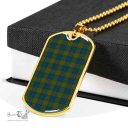 Scottish Aiton Clan Tartan Dog Tag Necklace - Classic Scottish Plaid Tartan Plaid