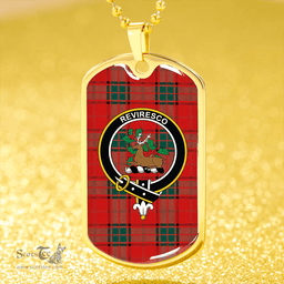 ScottishPlaid Maxwell Modern Clan Tartan Dog Tag Necklace - Crest Classic Scottish Plaid Tartan Plaid