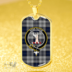 ScottishPlaid Napier Modern Clan Tartan Dog Tag Necklace - Crest Classic Scottish Plaid Tartan Plaid