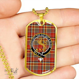 ScottishPlaid MacGlashan Ancient Clan Tartan Dog Tag Necklace - Crest Classic Scottish Plaid Tartan Plaid