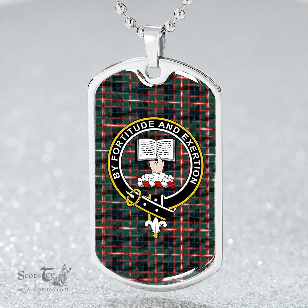 ScottishPlaid Reid Green Modern Clan Tartan Dog Tag Necklace - Crest Classic Scottish Plaid Tartan Plaid