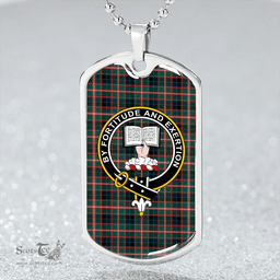 ScottishPlaid Reid Green Modern Clan Tartan Dog Tag Necklace - Crest Classic Scottish Plaid Tartan Plaid
