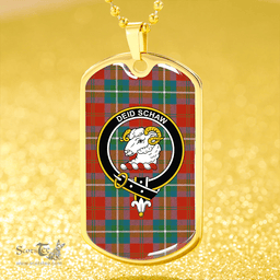 ScottishPlaid Ruthven Ancient Clan Tartan Dog Tag Necklace - Crest Classic Scottish Plaid Tartan Plaid