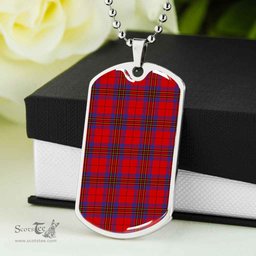 Scottish Leslie Modern Clan Tartan Dog Tag Necklace - Classic Scottish Plaid Tartan Plaid