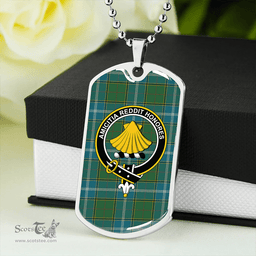 ScottishPlaid Pringle #2 Modern Clan Tartan Dog Tag Necklace - Crest Classic Scottish Plaid Tartan Plaid