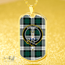 ScottishPlaid MacKay Dress Modern Clan Tartan Dog Tag Necklace - Crest Classic Scottish Plaid Tartan Plaid