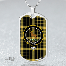 ScottishPlaid Raeburn Ancient Clan Tartan Dog Tag Necklace - Crest Classic Scottish Plaid Tartan Plaid