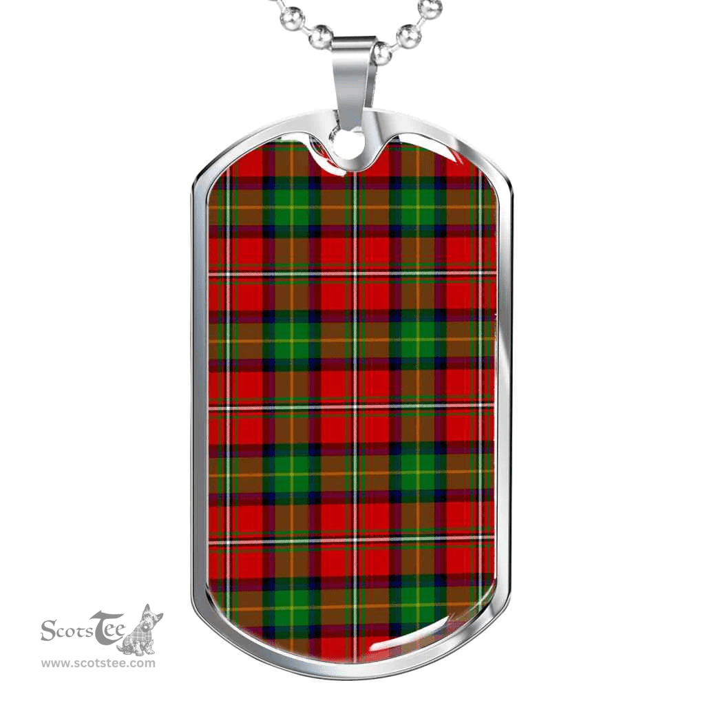 Scottish Boyd Modern Clan Tartan Dog Tag Necklace - Classic Scottish Plaid Tartan Plaid