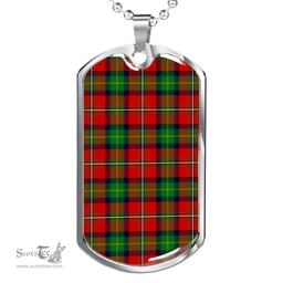 Scottish Boyd Modern Clan Tartan Dog Tag Necklace - Classic Scottish Plaid Tartan Plaid