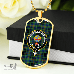 ScottishPlaid Nairn #2 Ancient Clan Tartan Dog Tag Necklace - Crest Classic Scottish Plaid Tartan Plaid