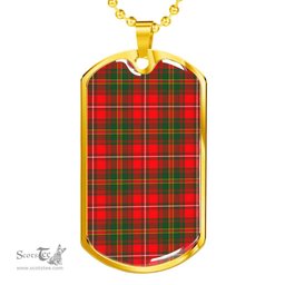 Scottish Hay Modern Clan Tartan Dog Tag Necklace - Classic Scottish Plaid Tartan Plaid