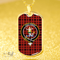 ScottishPlaid Murray of Ochtertyre Ancient Clan Tartan Dog Tag Necklace - Crest Classic Scottish Plaid Tartan Plaid