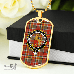 ScottishPlaid MacGlashan Ancient Clan Tartan Dog Tag Necklace - Crest Classic Scottish Plaid Tartan Plaid