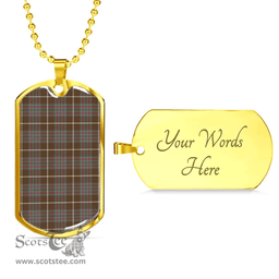 Scottish MacIntyre Hunting Weathered Clan Tartan Dog Tag Necklace - Classic Scottish Plaid Tartan Plaid