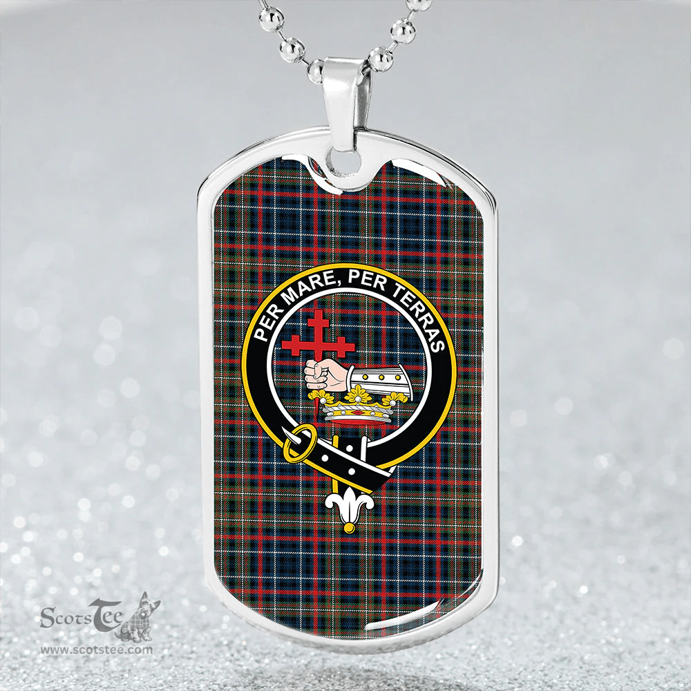 ScottishPlaid MacDonald Flora (Donald Flora) Plaid Artifact Modern Clan Tartan Dog Tag Necklace - Crest Classic Scottish Plaid Tartan Plaid