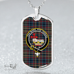 ScottishPlaid MacDonald Flora (Donald Flora) Plaid Artifact Modern Clan Tartan Dog Tag Necklace - Crest Classic Scottish Plaid Tartan Plaid