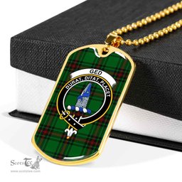 Scottish Ged Clan Tartan Dog Tag Necklace - Crest Classic Scottish Plaid Tartan Plaid