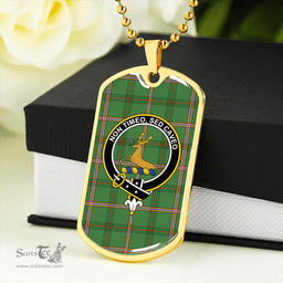 ScottishPlaid Strachan Hunting Ancient Clan Tartan Dog Tag Necklace - Crest Classic Scottish Plaid Tartan Plaid